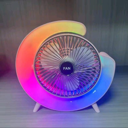 7 colors LED atmosphere light mini electric fan